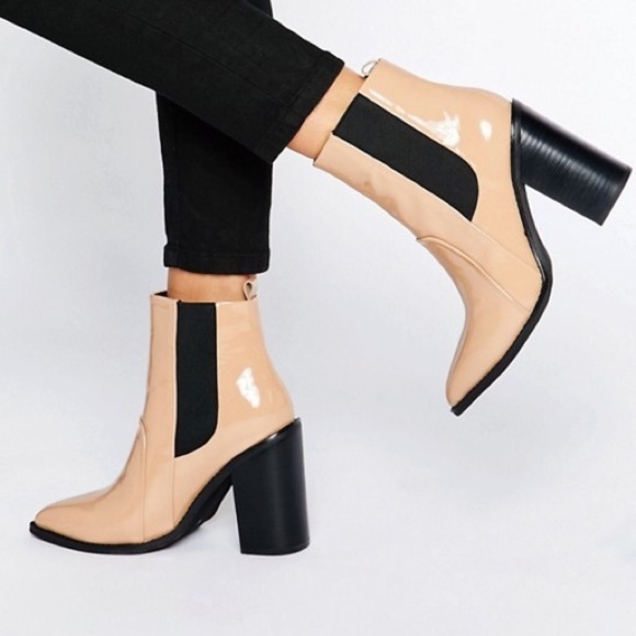 Sol Sana Shoes - Sol Sana Lori boots in nude patent leather NIB